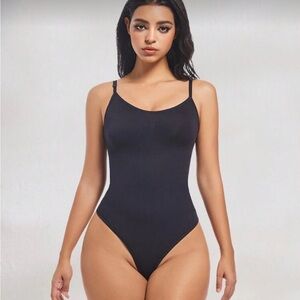 Bodysuit Shapewear Thong Strap tank top Black
